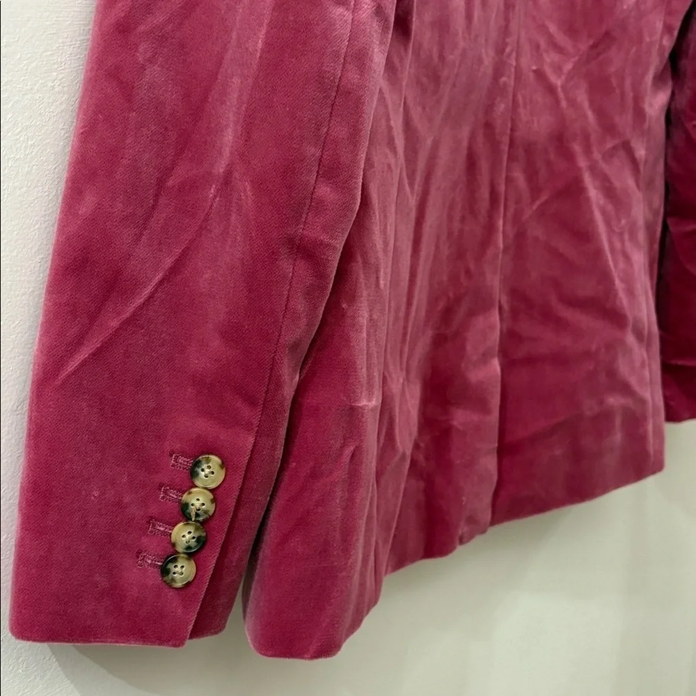 J. Crew NWT Parke Velvet Women's Blazer - size 2 - pink - 100% cotton